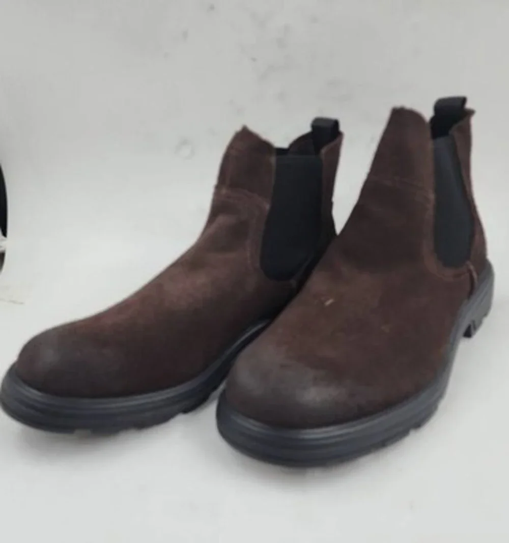 UGG Biltmore Chelsea Boots Men's 7.5 Dark Chocolate Logo Detail Slip On